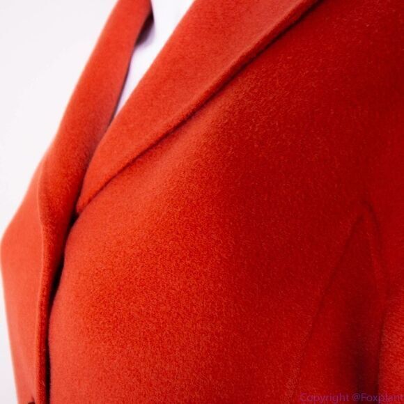 Carole Little 100% wool Orange blazer jacket with black button, size Petite - Picture 7 of 16